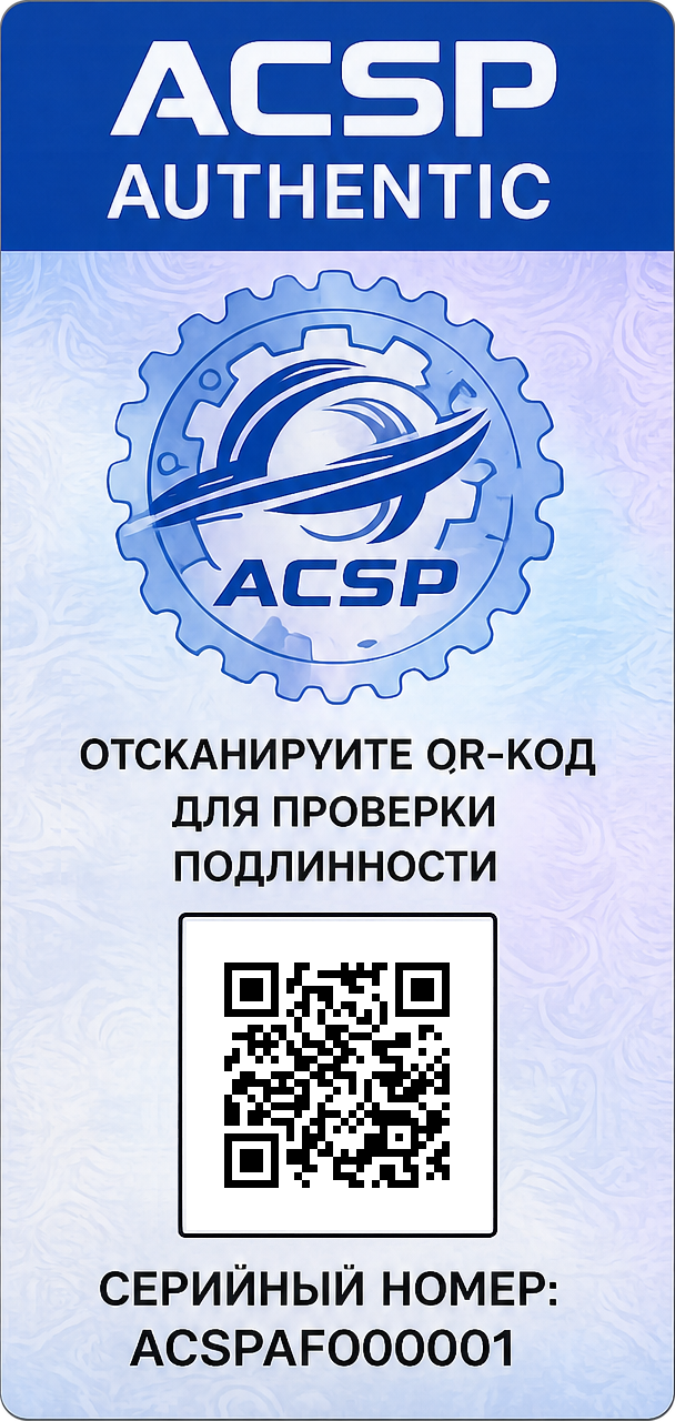 Наклейка ACSP на коробке